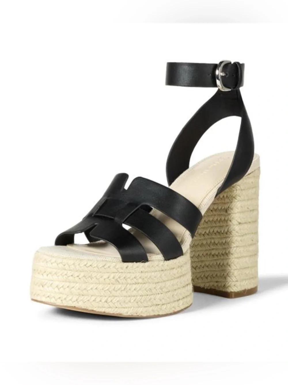 🔥NEW! The Drop Women's Heels Duchess Raffia Buckle Strap Platform Sandal Size 9